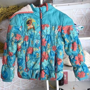 Disney Blue and Pink Kids Puffer Jacket